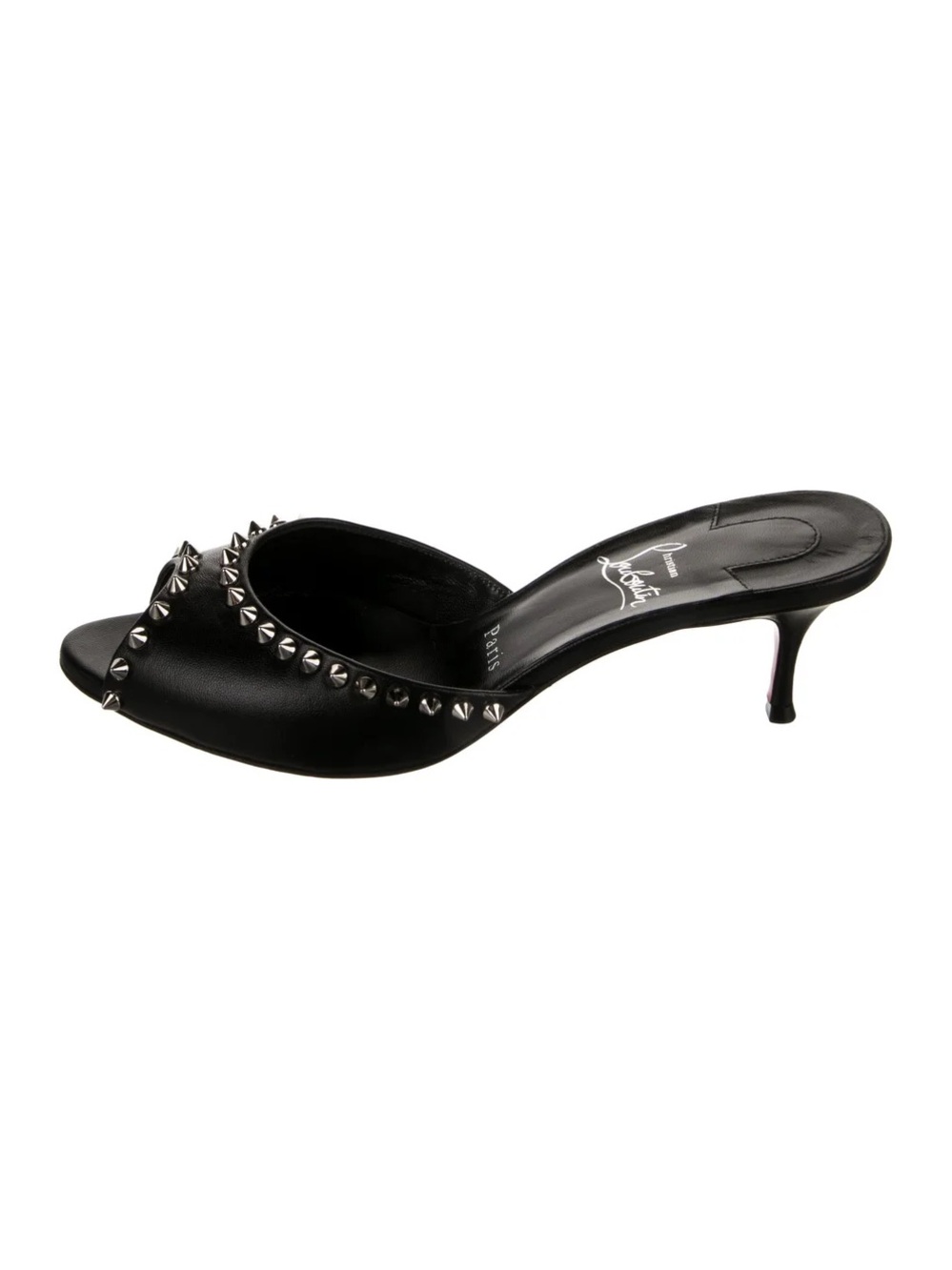 Christian Louboutin Me Dolly Leather Spike Mule Sandals EU 39/ US 8.5 - Picture 2 of 11